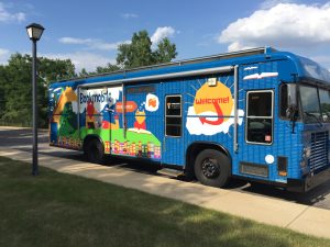 The Library Bookmobile at a neighborhood stop