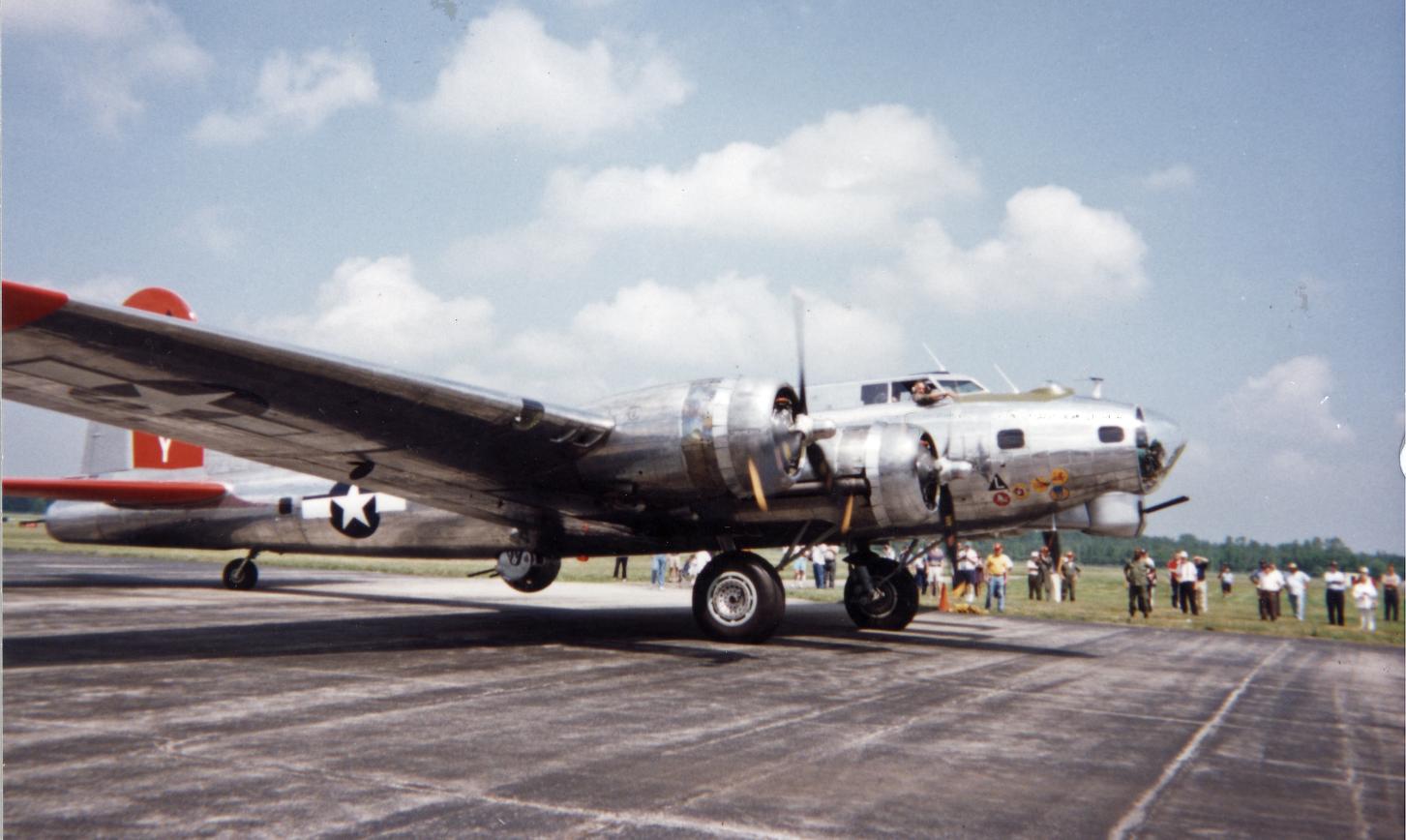 Photograph of "Yankee Lady" on the runway at Willow Run Airport in the 1980s